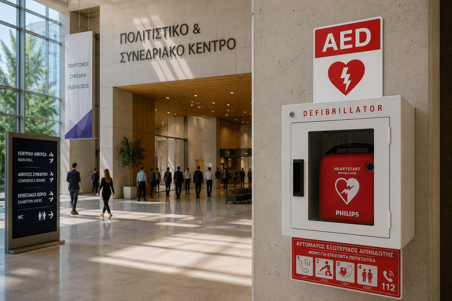 Απινιδωτής σε πολιτιστικό και συνεδριακό κέντρο Δήμου